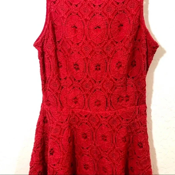 BB Dakota Women’s Size 2 Coral Lace Mini Skater Dress - Picture 3 of 6